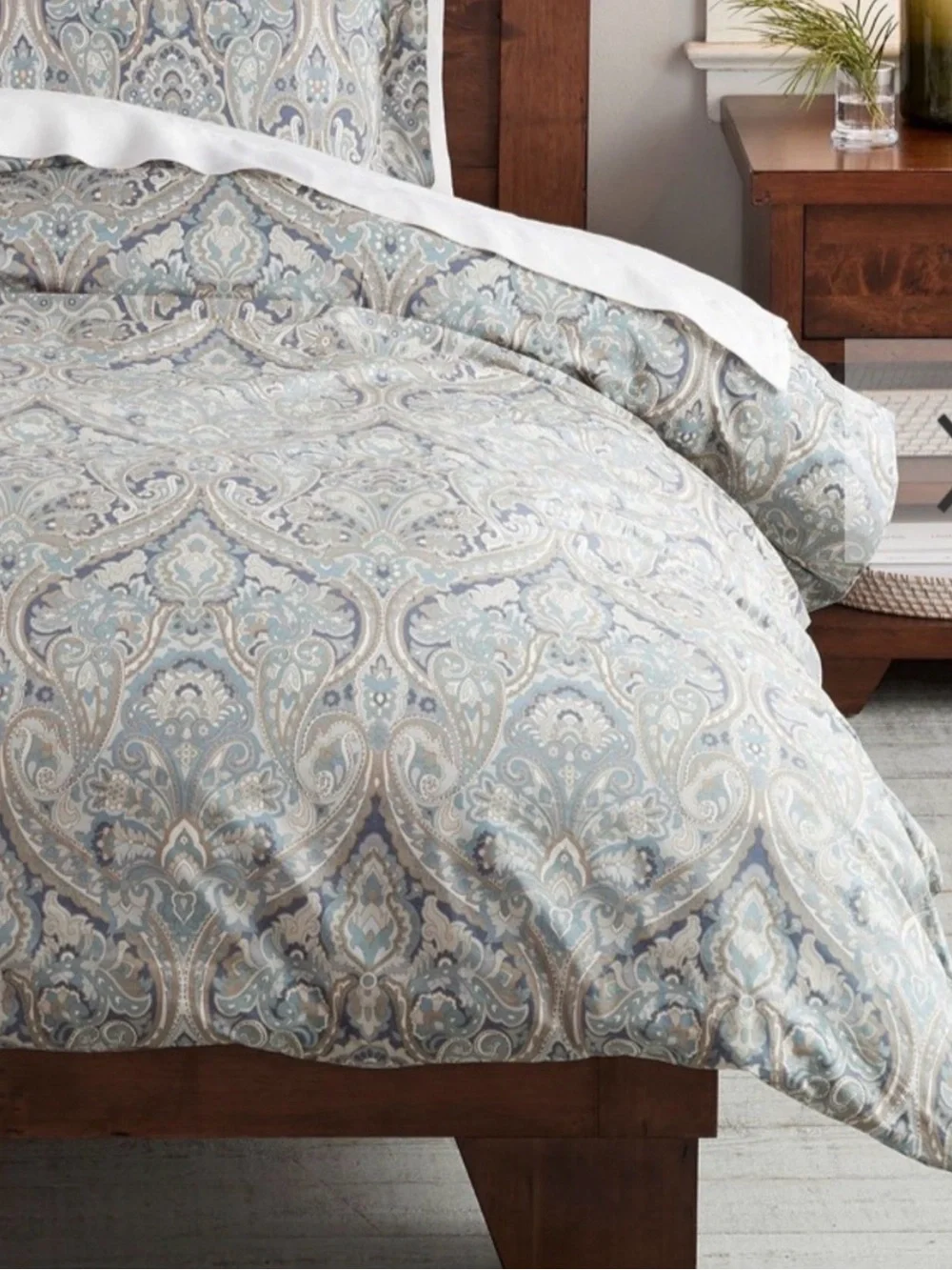Pottery Barn Teal and Gray Paisley Tapestry